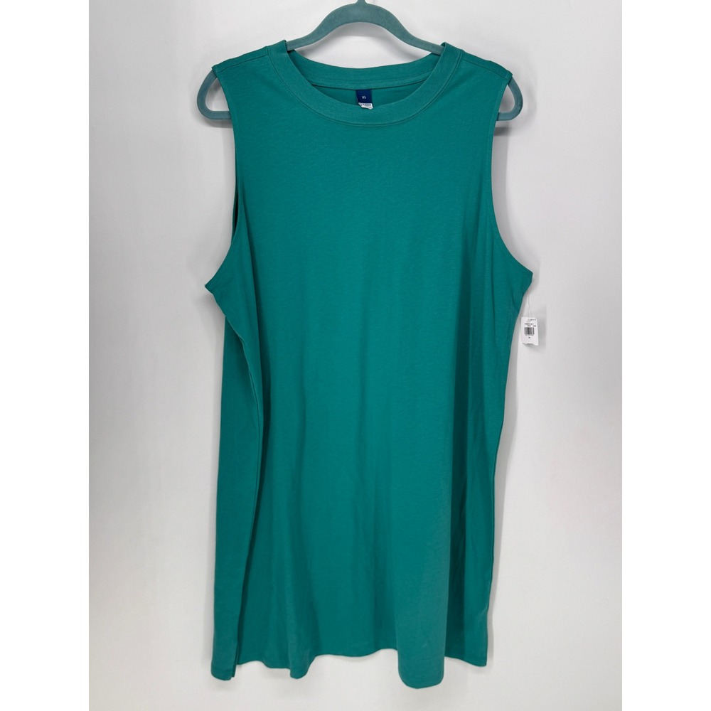 Old Navy T-Shirt Dress Womens XL Teal NWT Cotton Sleeveless Crew Neck Mini
